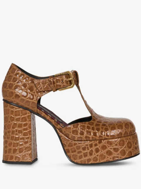 ETRO 110mm crocodile-embossed platform pumps
