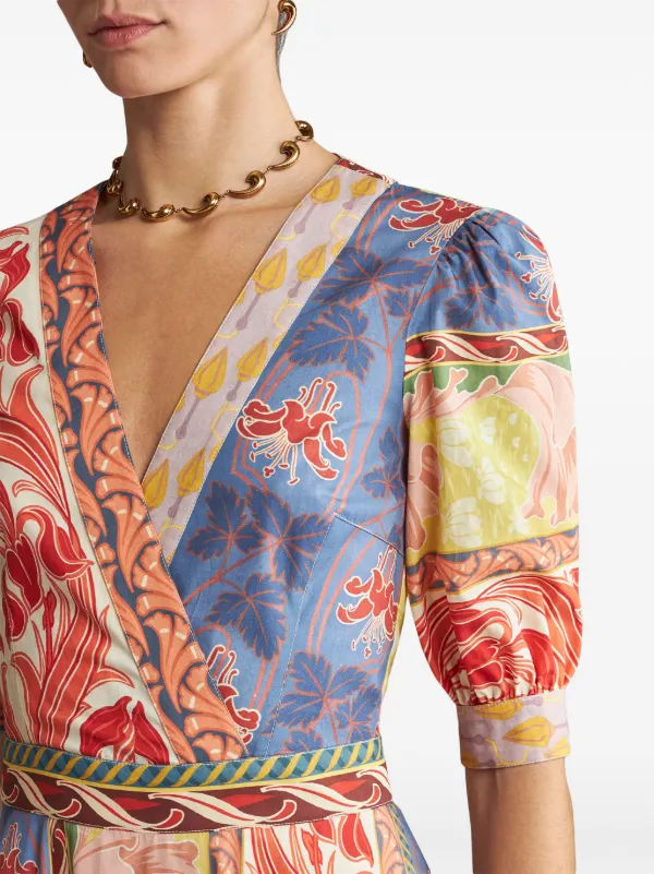【送料&関税込】Etro Printed Cotton Dress ETRO Belted printed cotton-blend poplin maxi shirt dress
