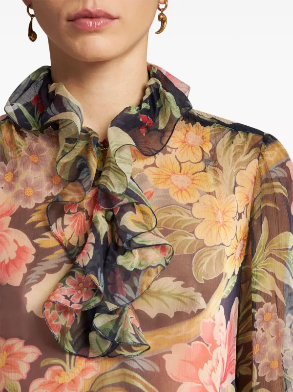 SALE⭐️エトロ　シルクポロ(水色) ETRO フローラル シルクブラウス | ブルー | FARFETCH JP