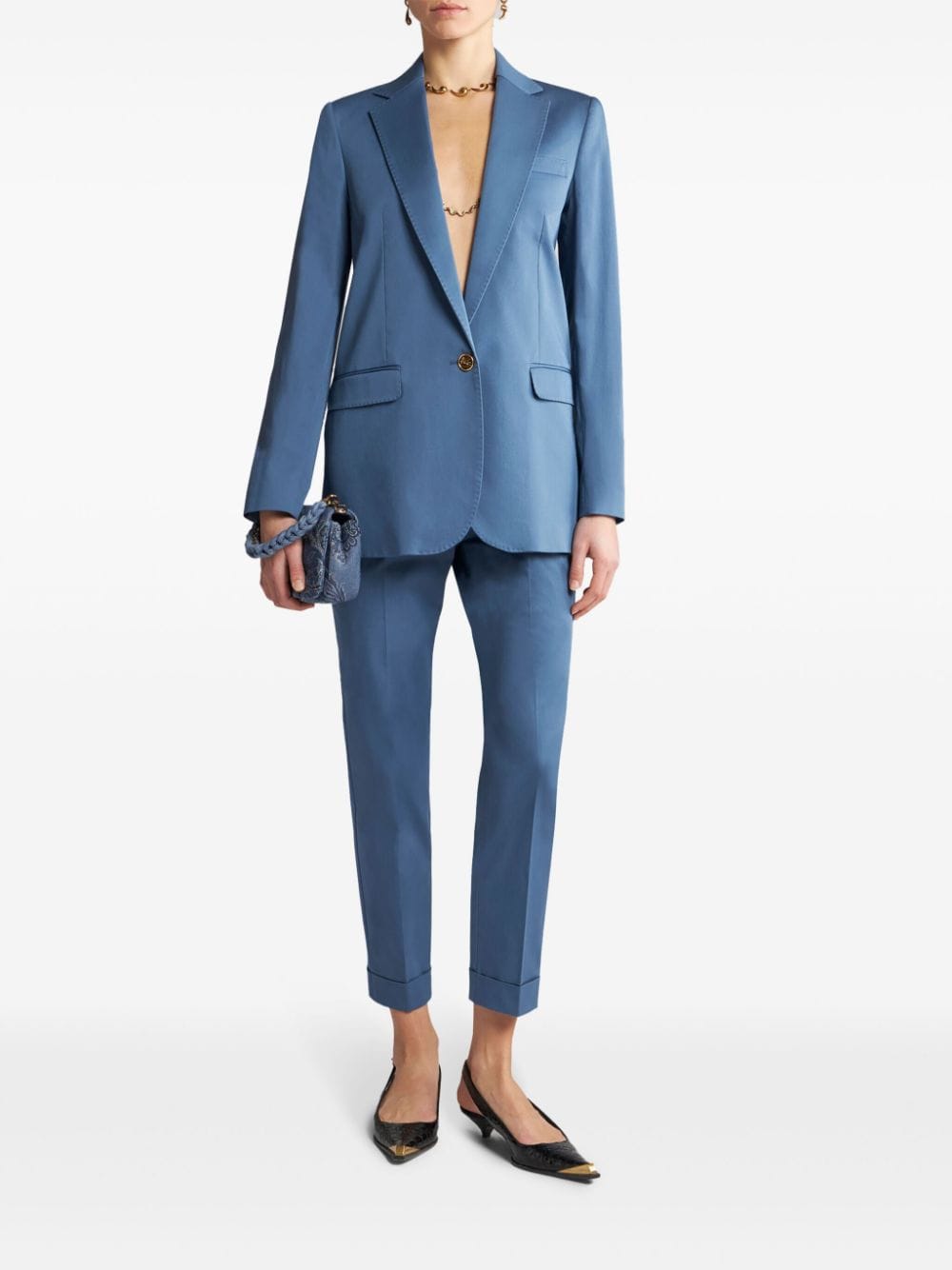 ETRO cropped tailored trousers - Blauw
