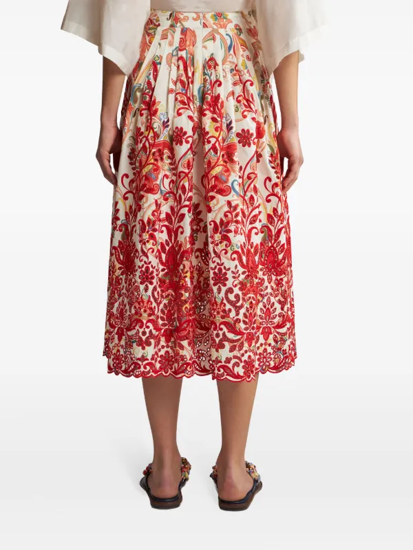 ETRO Midi rok Met Geborduurd paisley patroon Wit FARFETCH NL