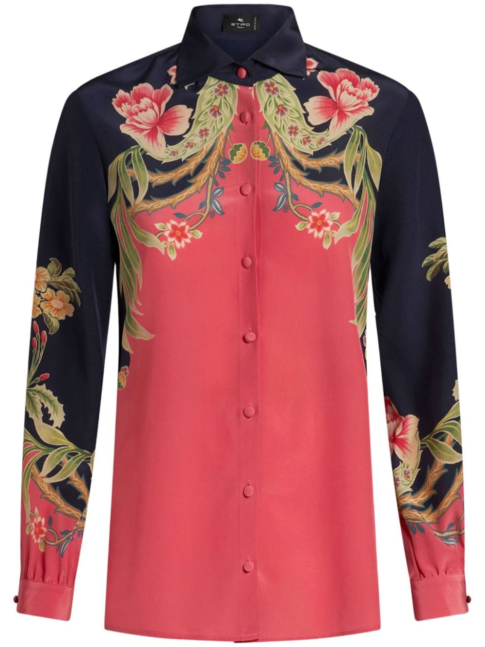 ETRO Zijden blouse met print Roze