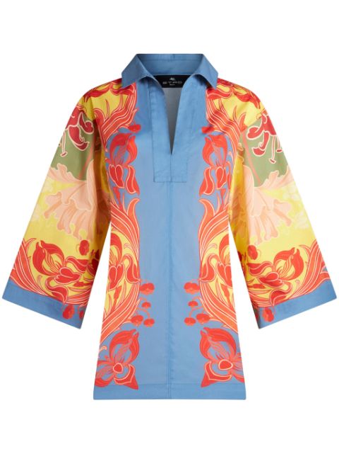 ETRO floral-print long-sleeved blouse Women