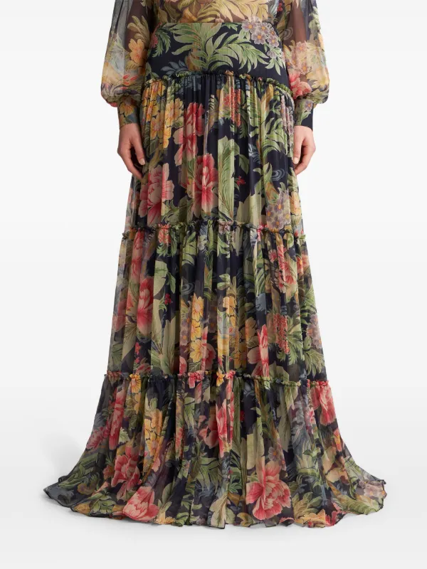 Floral print evening maxi skirt store