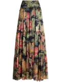 ETRO floral-print maxi skirt - Blue