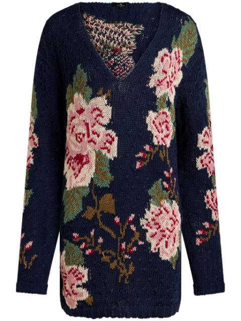 ETRO floral-jacquard cotton jumper