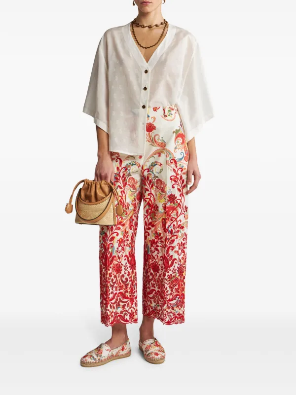 【Etro】ペイズリー high-riseフレアパンツ Paisley high-rise flared pants in blue - Etro | Mytheresa