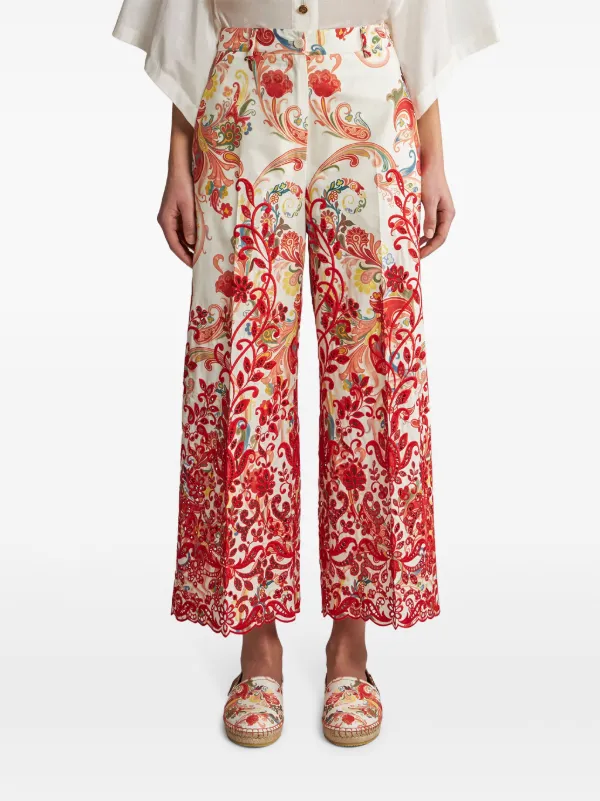 【ETRO】ペイズリー フローラル プリント パンツ ETRO ペイズリーパンツ | ホワイト | FARFETCH JP