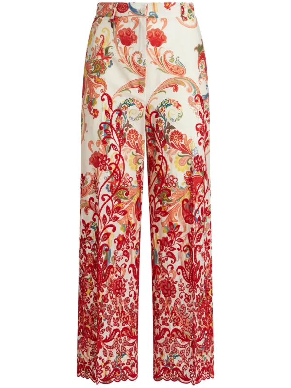 ETRO ペイズリーパンツ | ホワイト | FARFETCH JP
