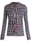 ETRO bow-detail jacquard cardigan - Blue