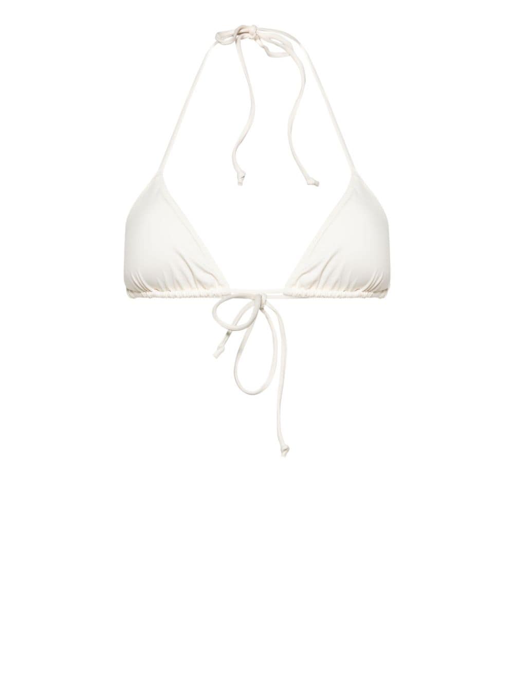 Shop Mc2 Saint Barth Leah Trinagle Bikini Top In Neutrals