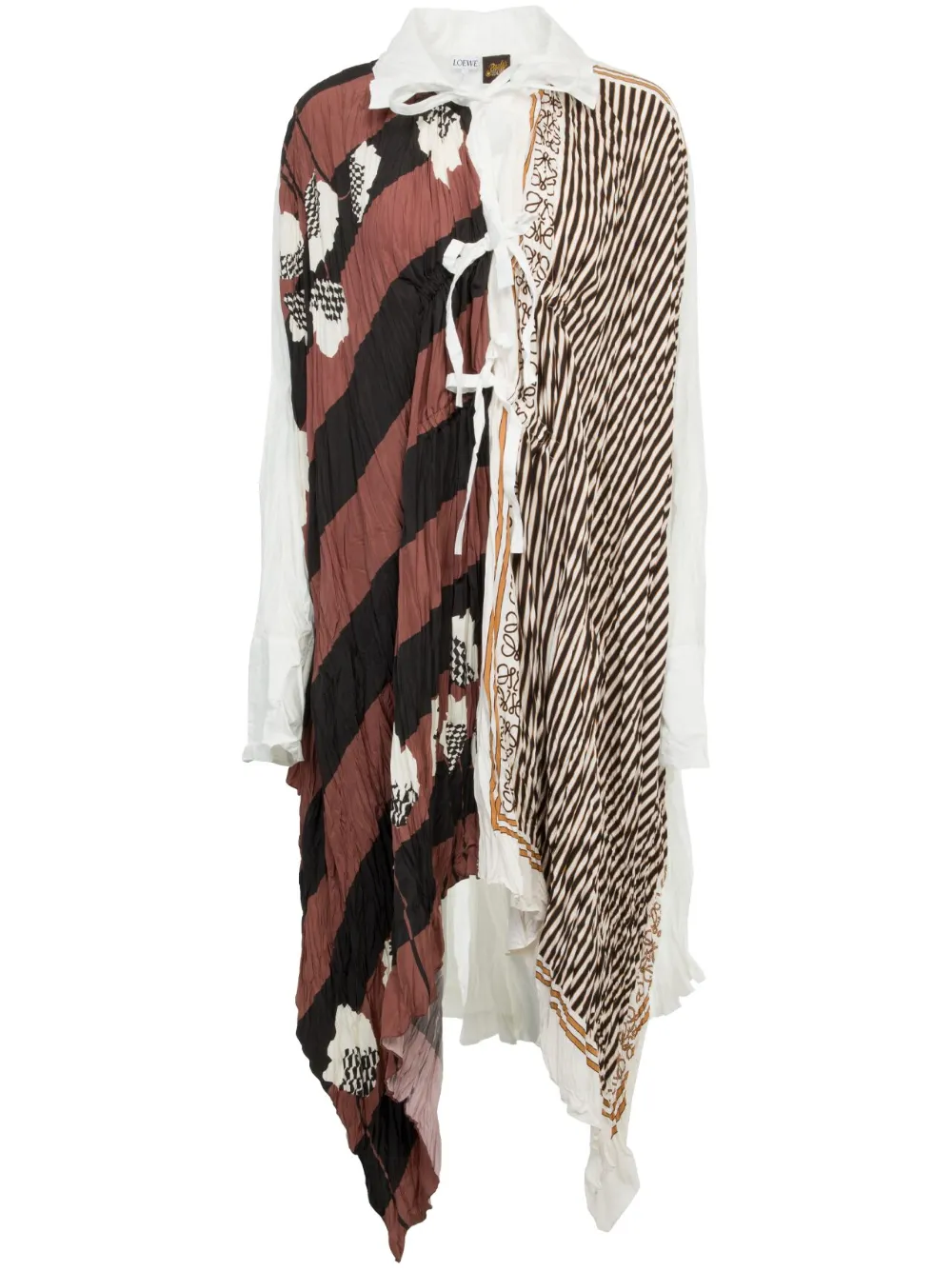 Loewe Paula's Ibiza Striped Cotton-blend Tunic In Neutrals