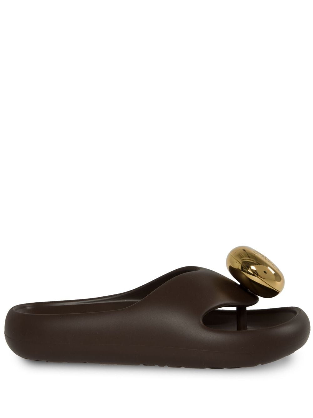 LOEWE Teenslippers met gegraveerd logo Bruin