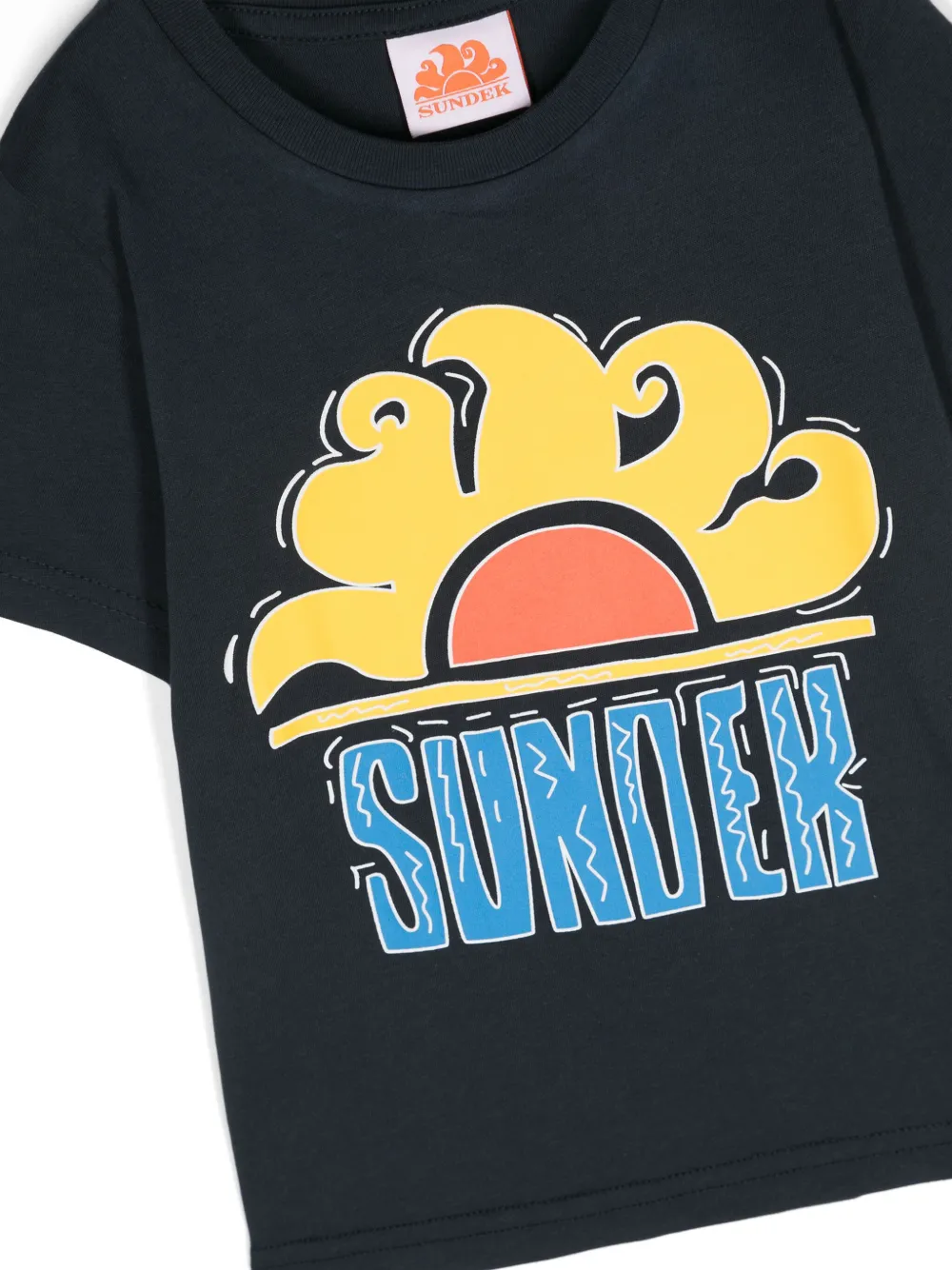 Sundek T-shirt met logoprint Blauw