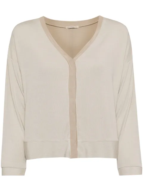 Transit concealed front-fastening cardigan