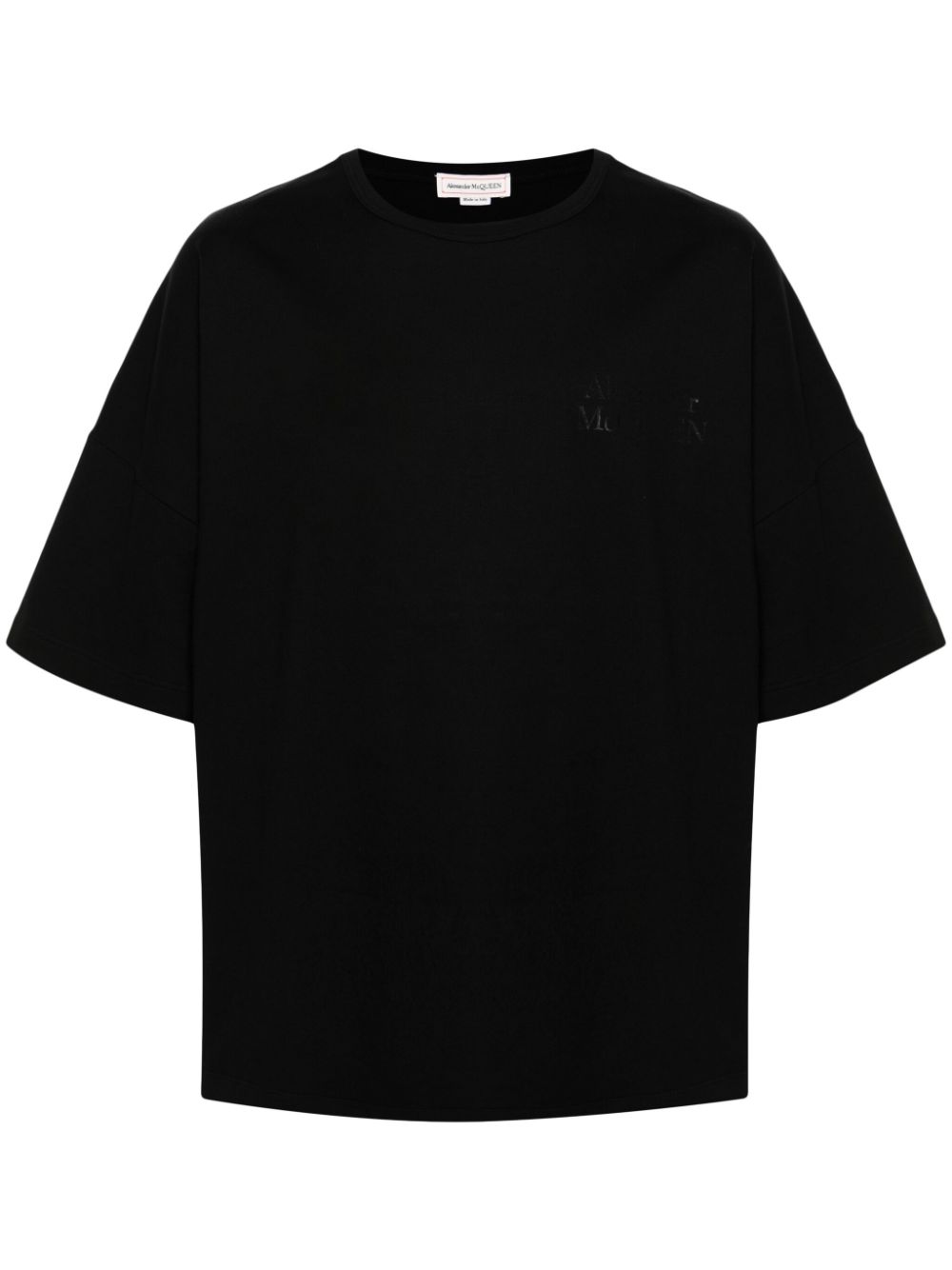 Shop Alexander Mcqueen Logo-print Cotton T-shirt In Black