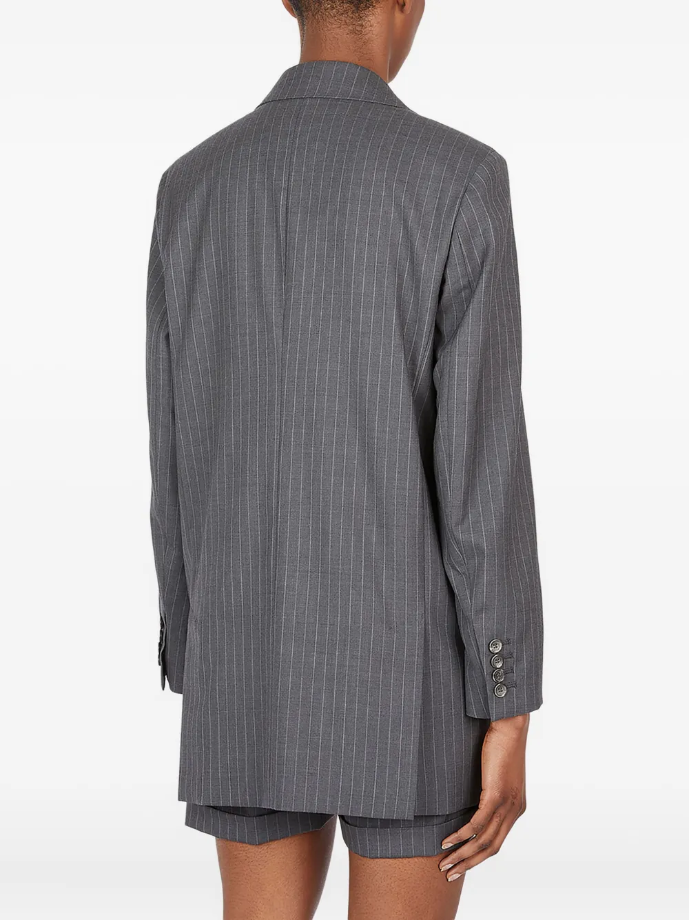 Max Mara Single-breasted Pinstripe Blazer In Burgundy