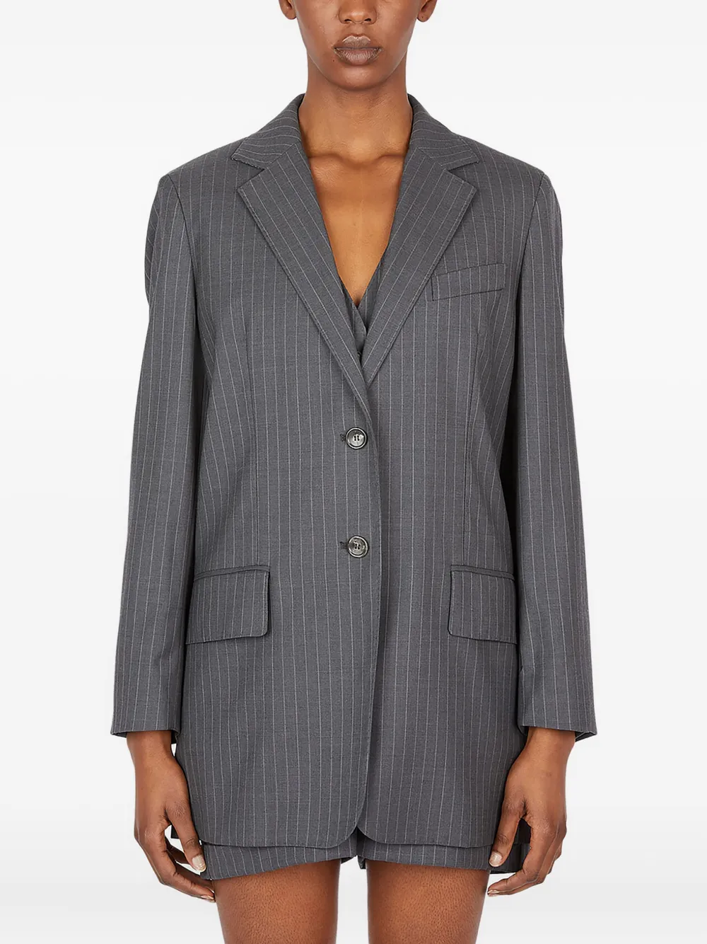 Max Mara single-breasted pinstripe blazer | Grey | Image 1