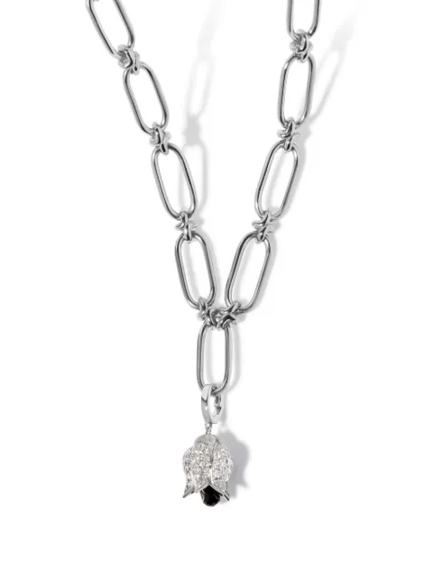 Annoushka 18kt white gold Tulips diamond charm necklace