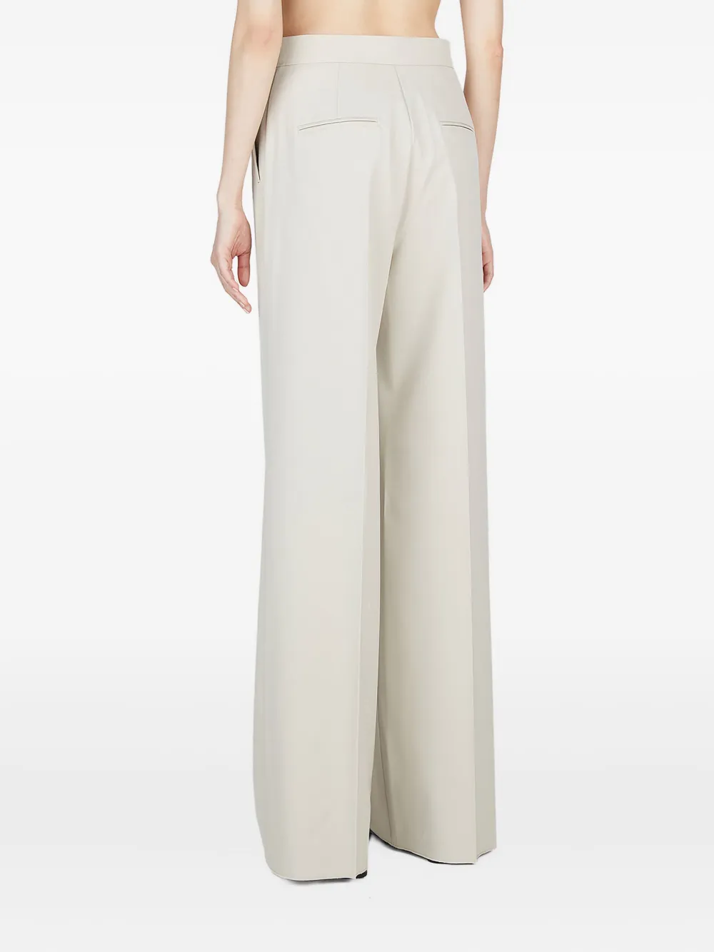Max Mara Broek met wijde pijpen Beige