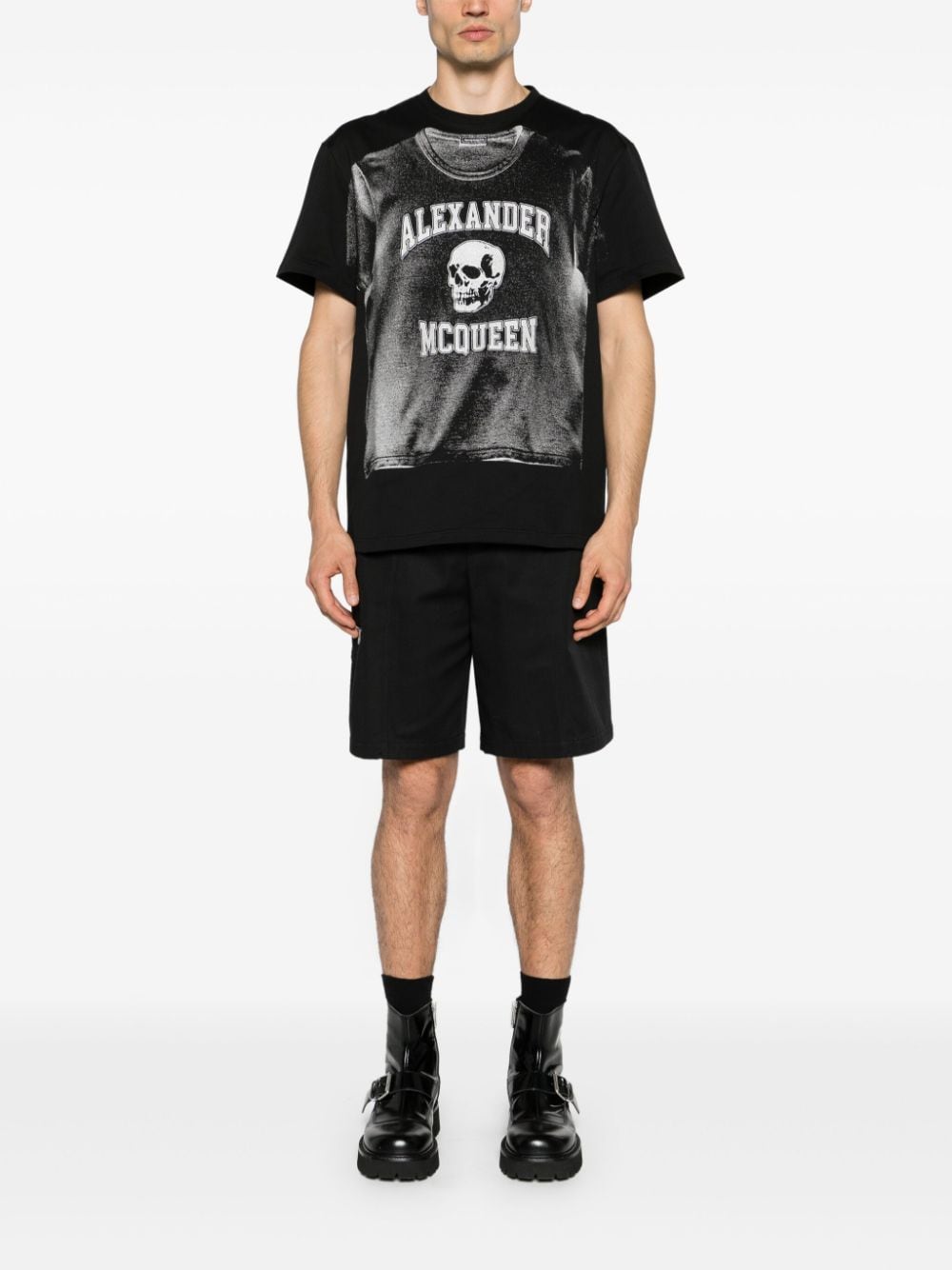 Alexander McQueen T-shirt met grafische print Zwart