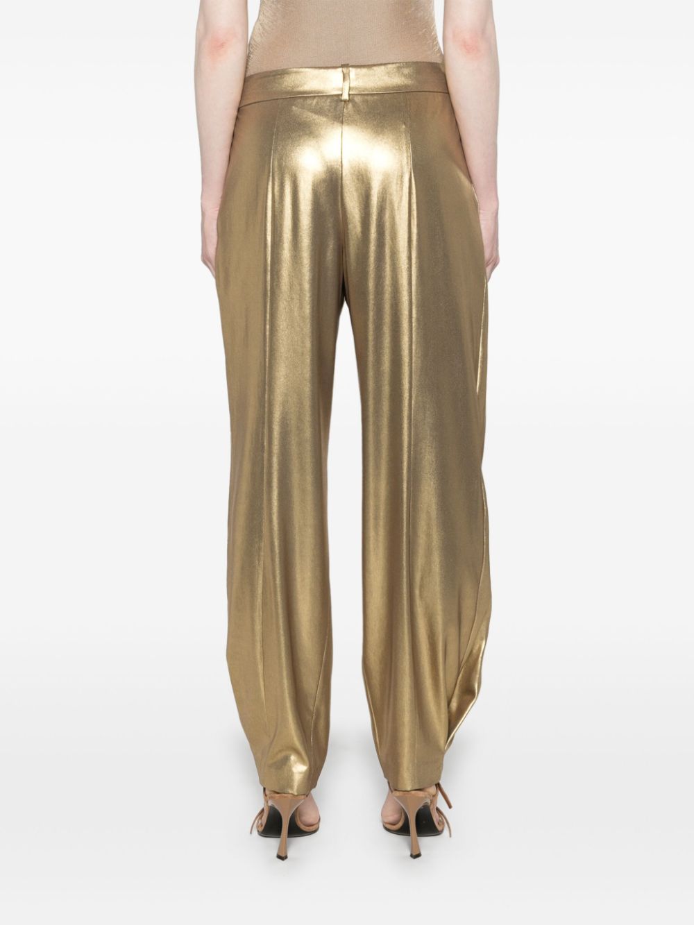 Ralph Lauren Collection Cassidy laminated-finish tapered trousers Women