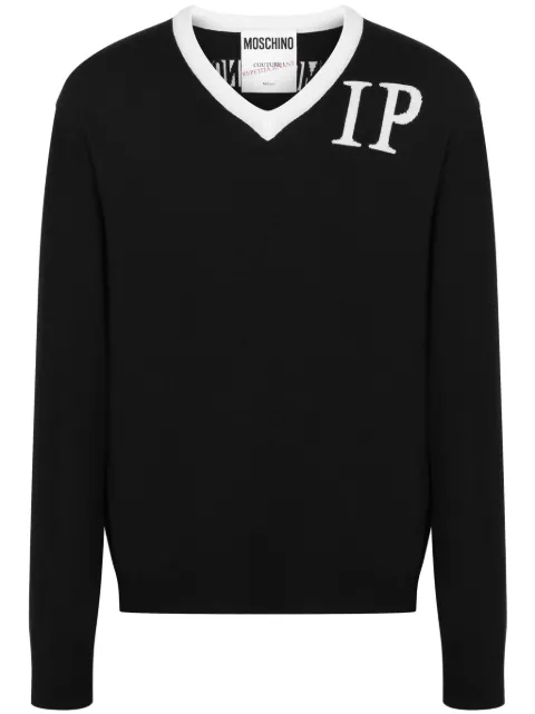 Moschino V-neck virgin wool jumper