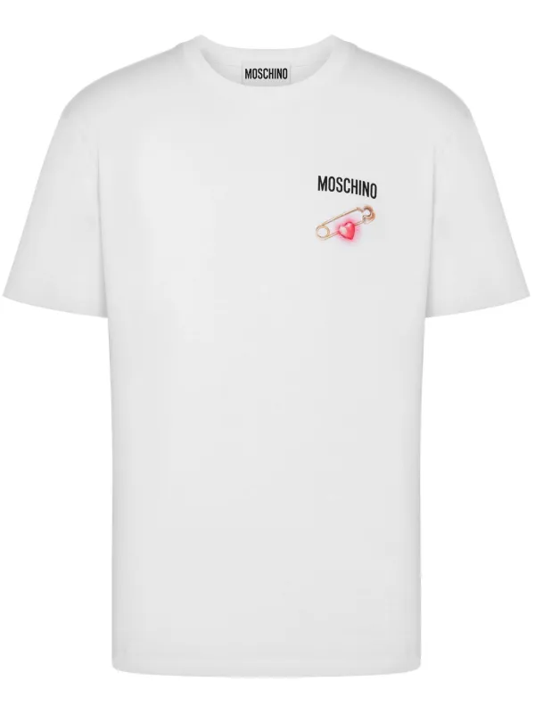 【関税込み】Moschino ホワイト 100% Pure Moschino Tシャツ Moschino - White organic cotton T-shirt 