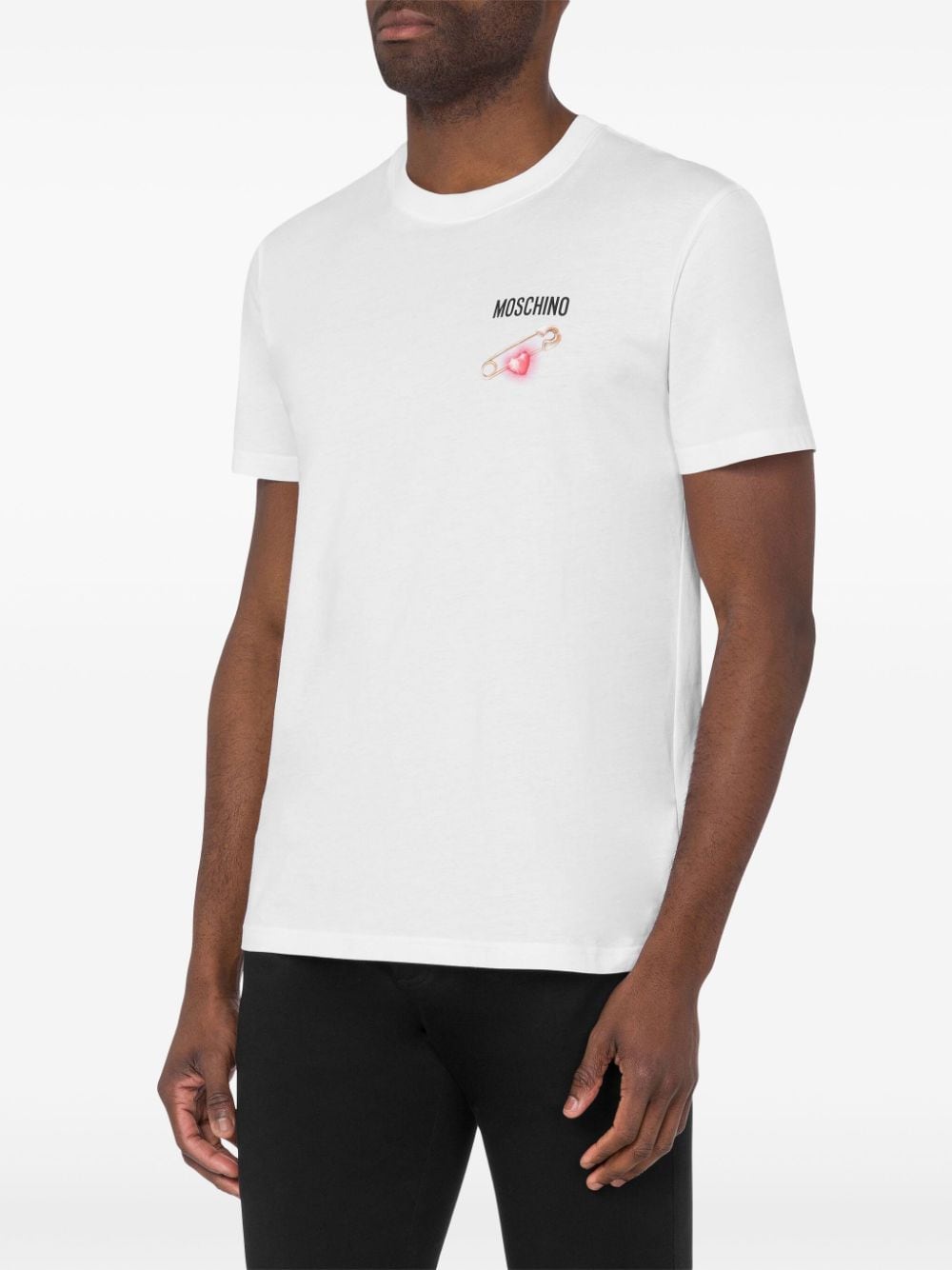 Moschino Katoenen T-shirt met logoprint - Wit