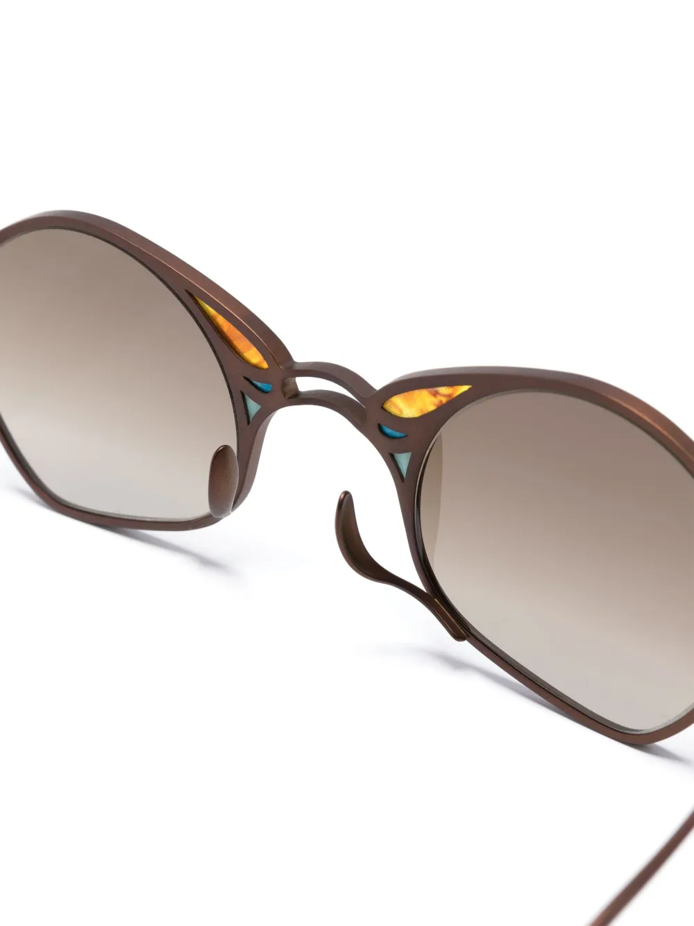 Rigards Zonnebril met bewerkt montuur Bruin