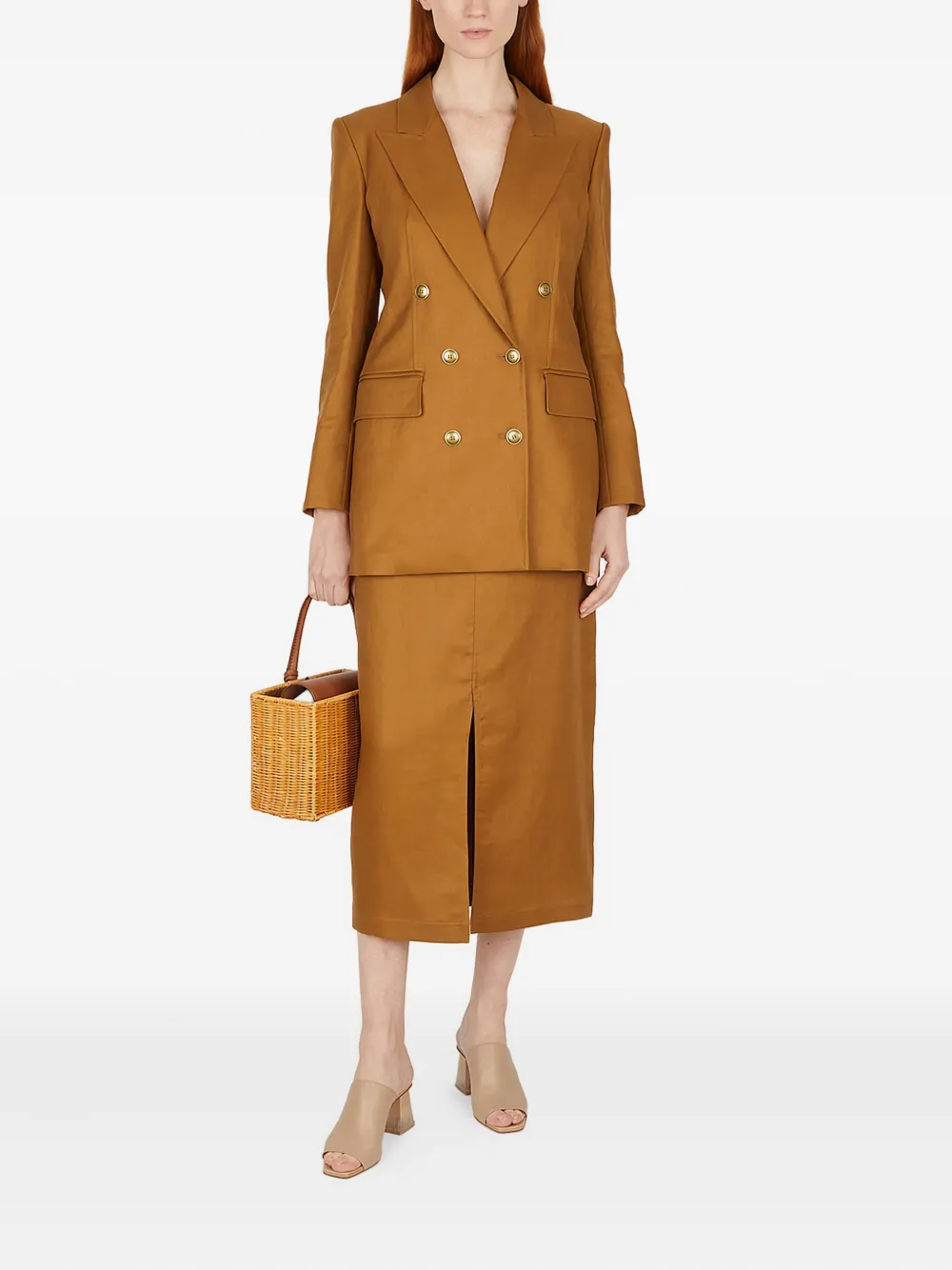 Max Mara Women Verace Double Breasted Blazer In Brown