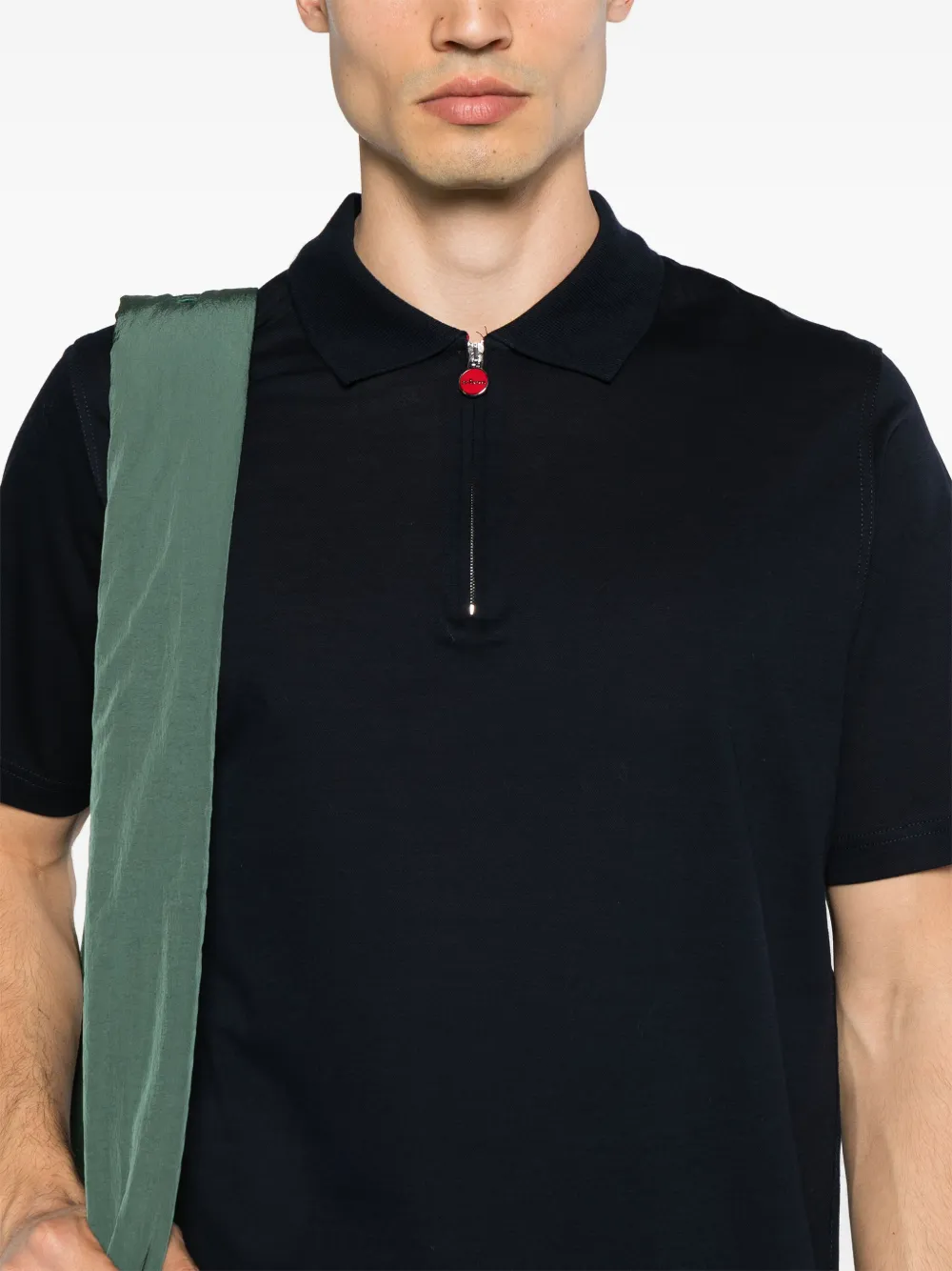 Kiton Poloshirt met halve rits Blauw