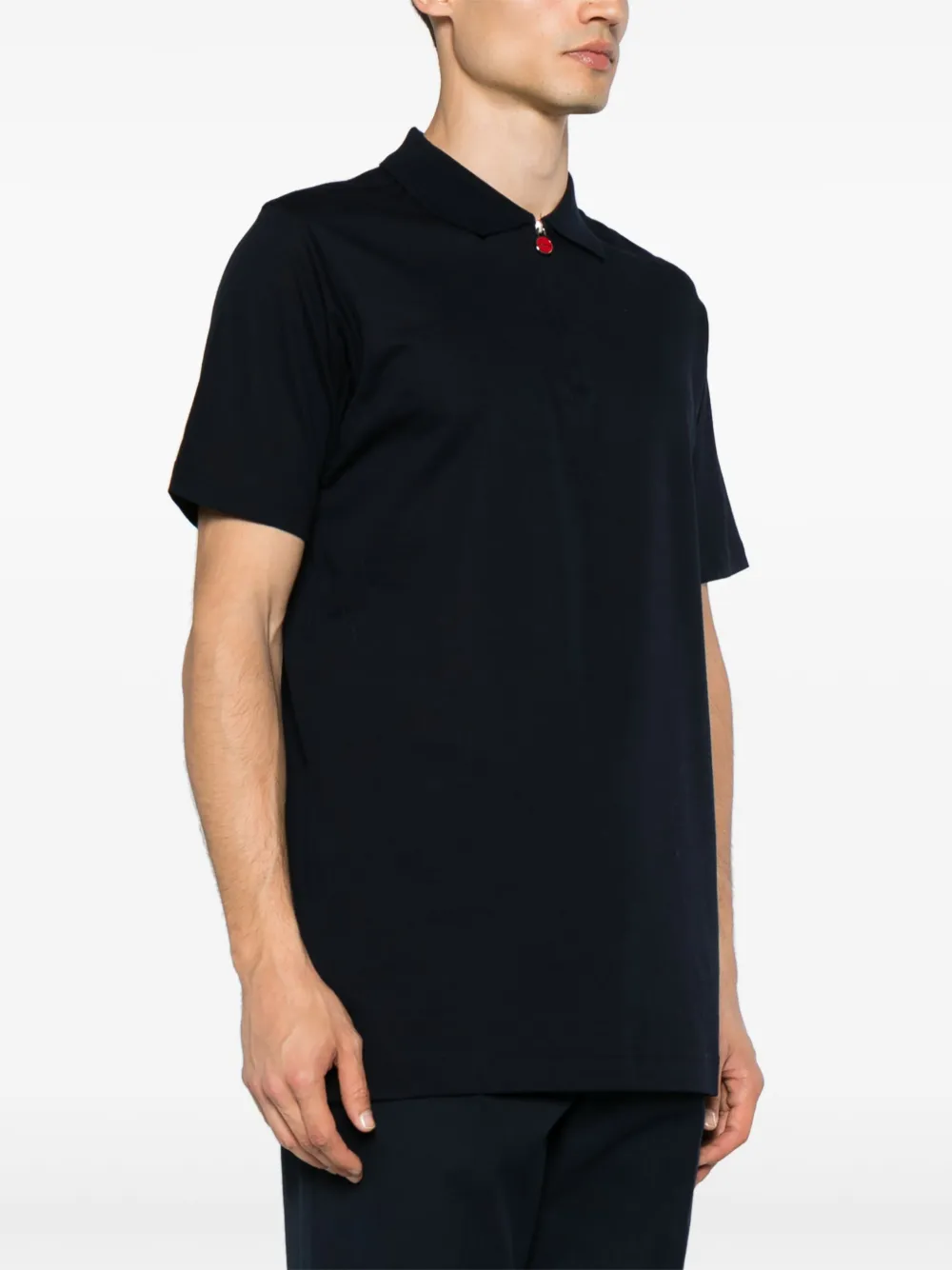 Kiton Poloshirt met halve rits Blauw