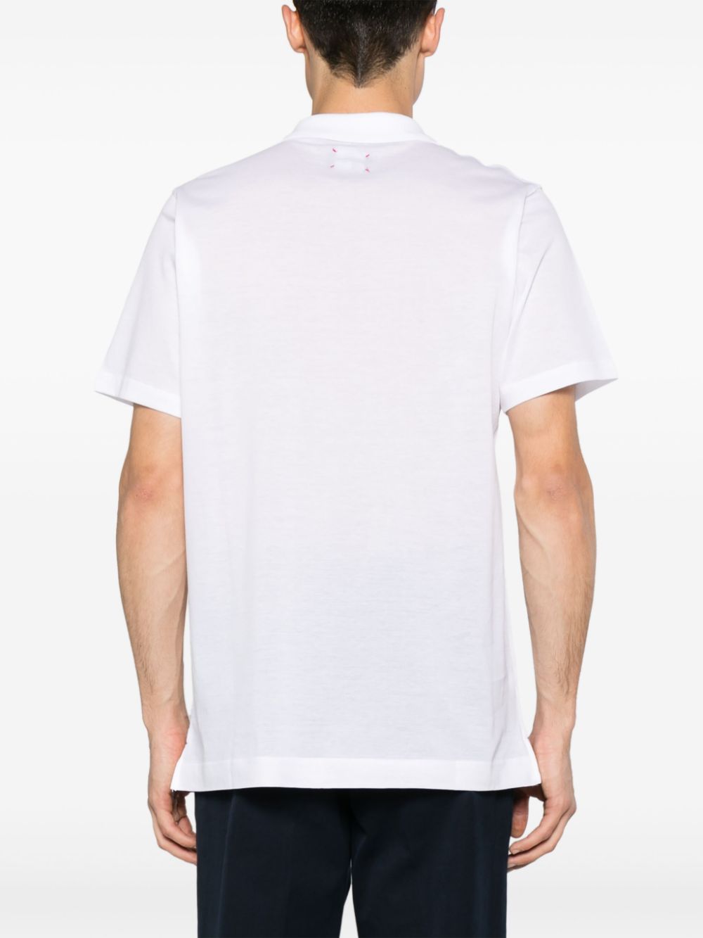 Shop Kiton Half-zip Piqué Polo Shirt In White