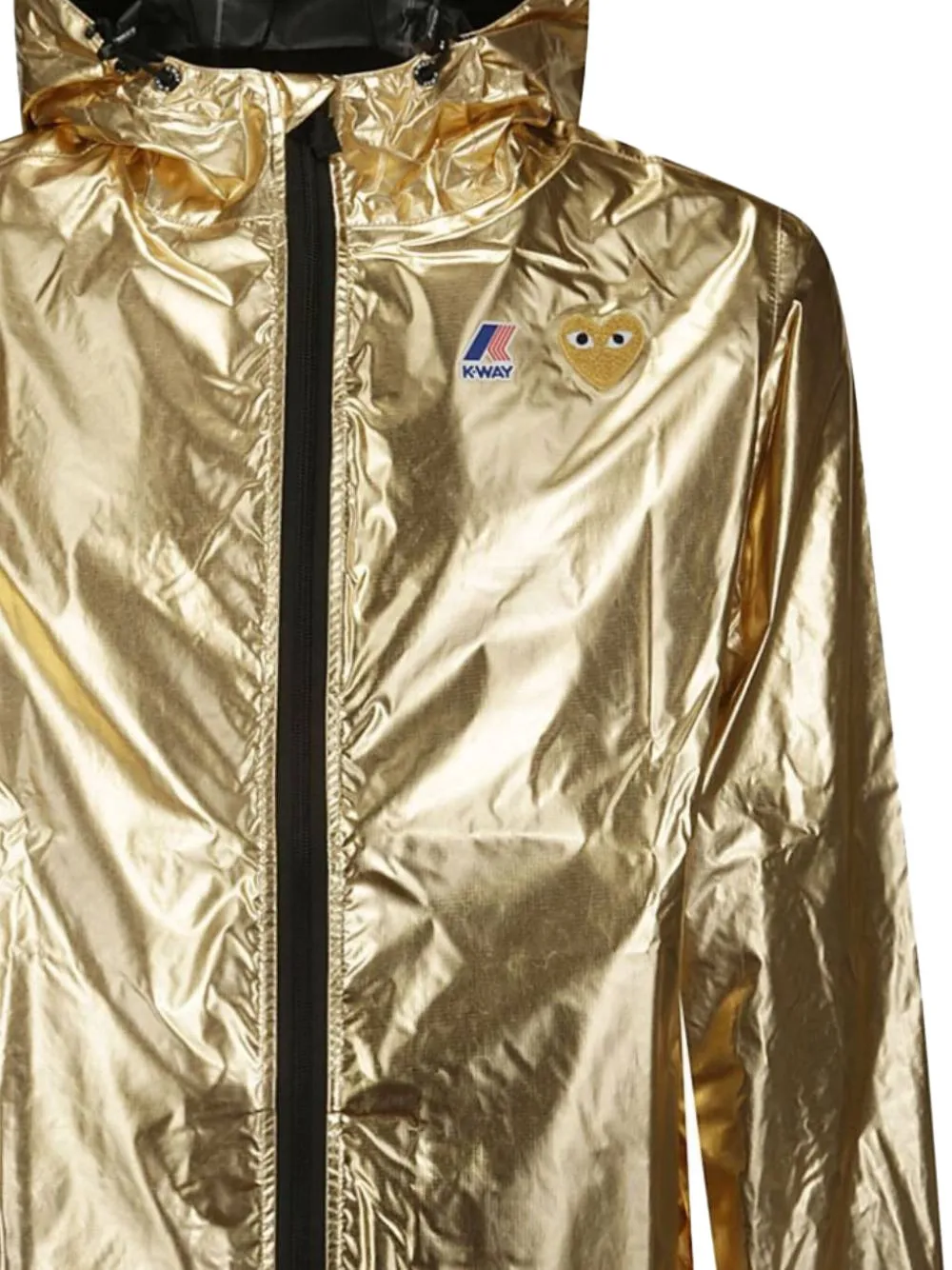 Comme Des Garçons Play x K-Way jack met capuchon en patch Goud