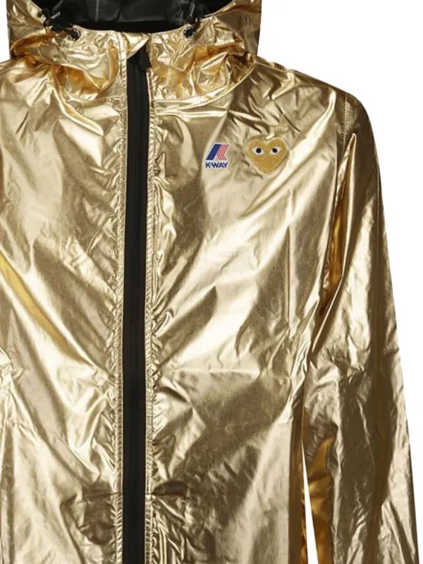 新品コムデギャルソンプレイPLAY K-WAYゴールドジップジャケット Comme Des Garçons PLAY - Gold K-Way Full Zip Hoodie – Frances May