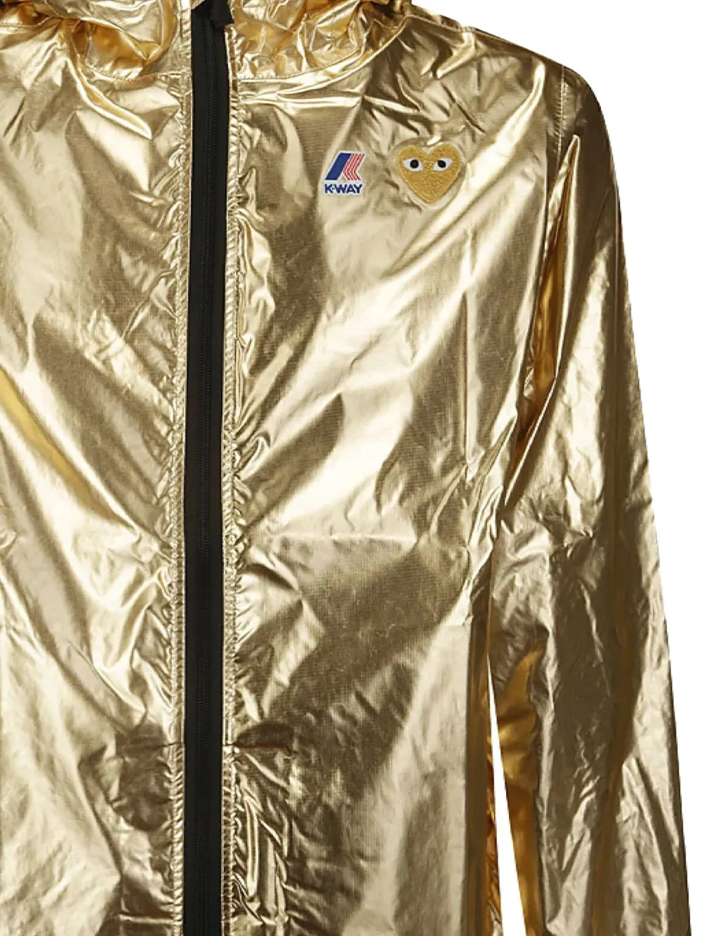 Comme Des Garçons Play x K-Way jack met capuchon en patch Goud