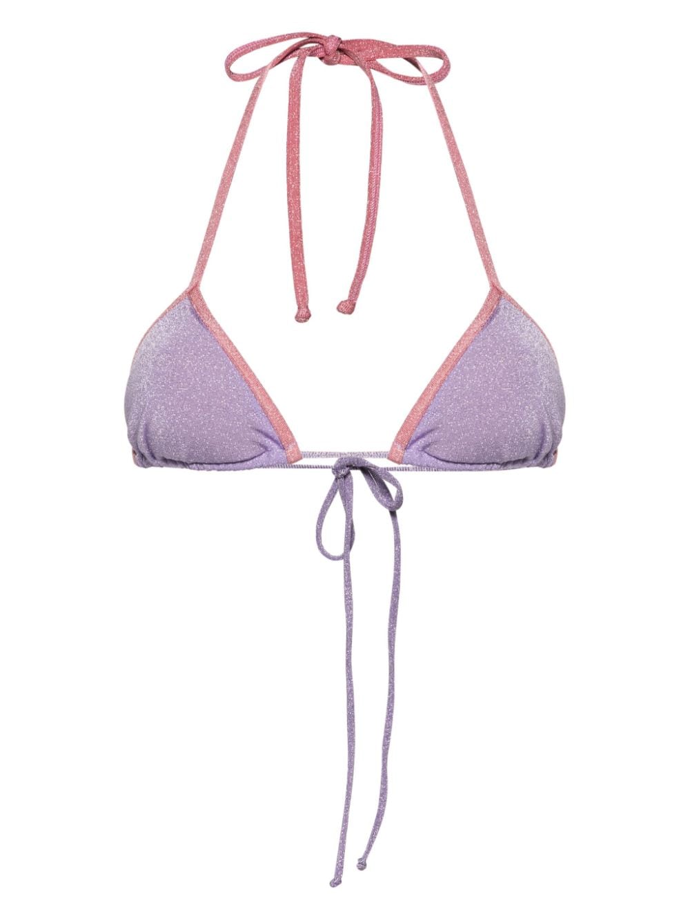 Mc2 Saint Barth Leah Lurex Bikini Top In Purple