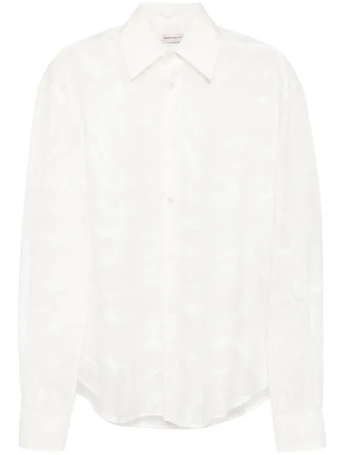 Alexander McQueen Camisa semitranslúcida com padronagem