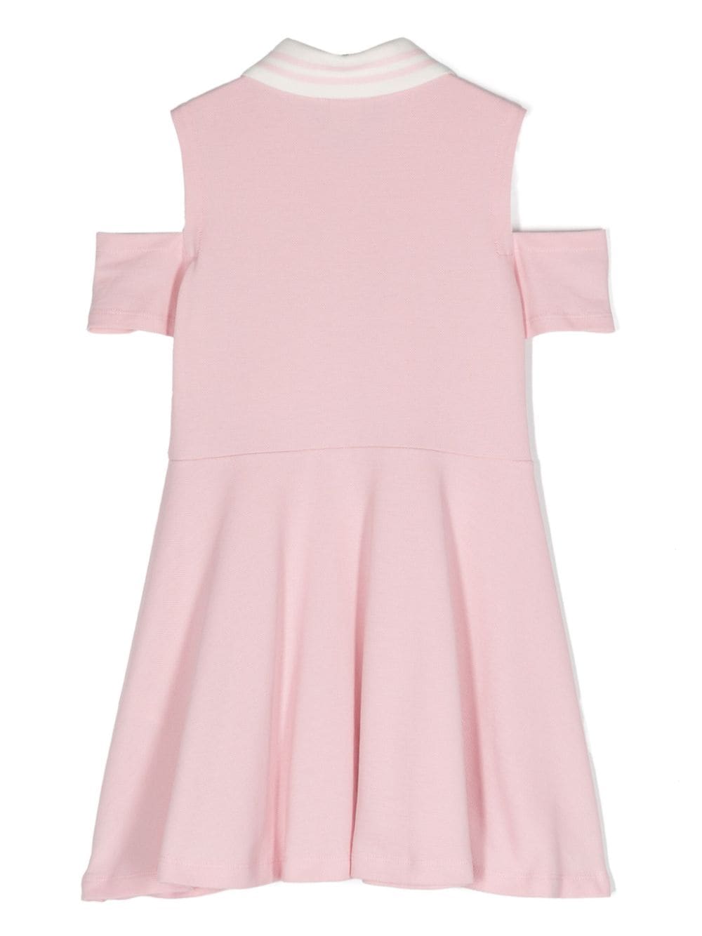 Shop Fendi Logo-embroidered Piqué Mini Dress In Pink