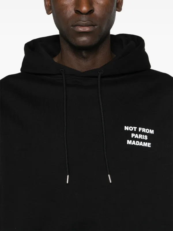 Drôle De Monsieur slogan-print Cotton Hoodie | Black