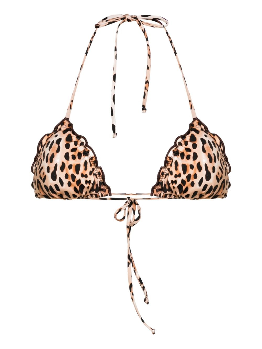 MC2 Saint Barth Sagittarius leopard-print bikini top Beige