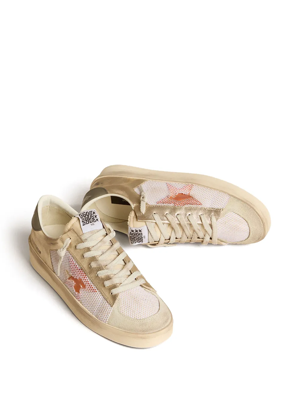 Golden Goose Stardan Panelled Sneakers In White