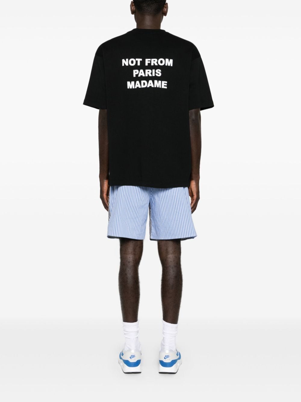 Drôle De Monsieur slogan-print cotton T-shirt - Zwart