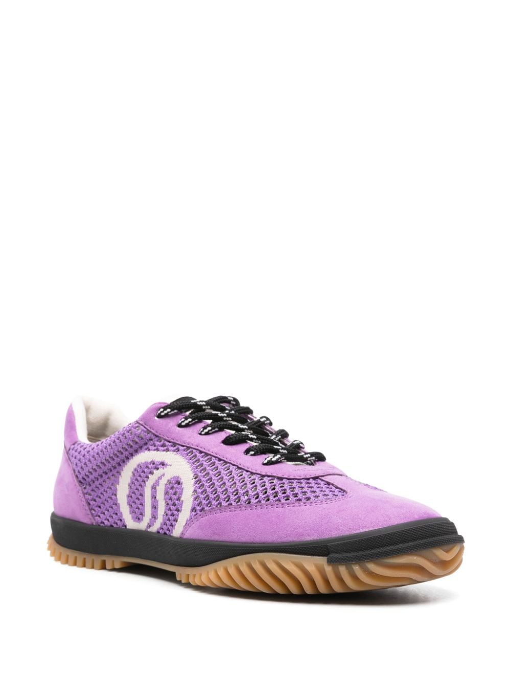Shop Stella Mccartney Elsa Knitted Sneakers In Purple
