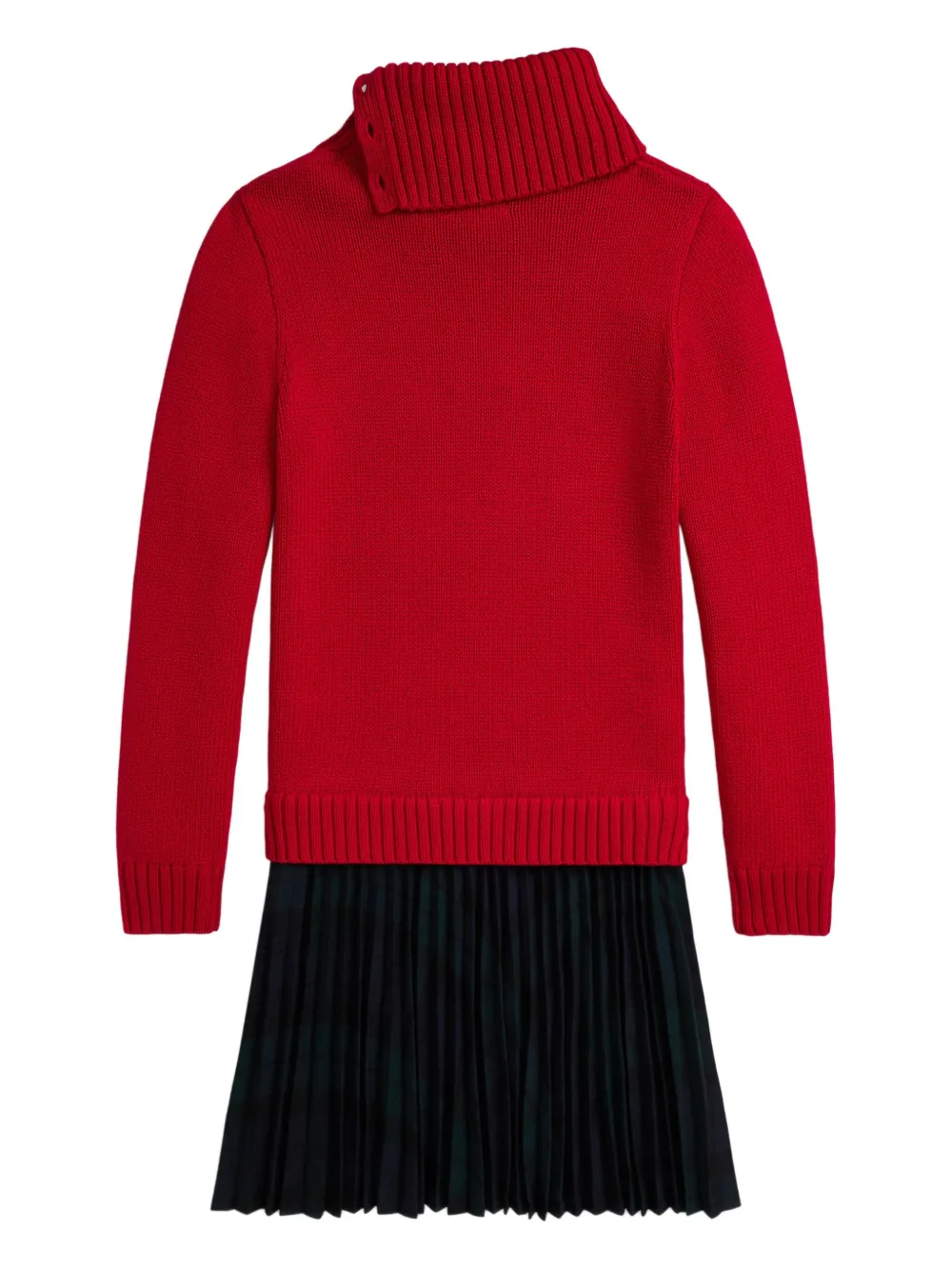 POLO RALPH LAUREN KIDS Jurk met intarsia logo Rood