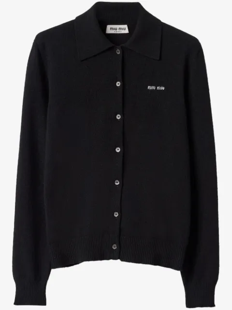 Miu Miu intarsia-knit logo cardigan
