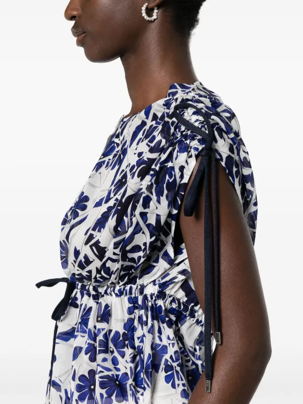 Gucci Pre-Owned Abito Corto a Fiori Blu FARFETCH IT - Main Image