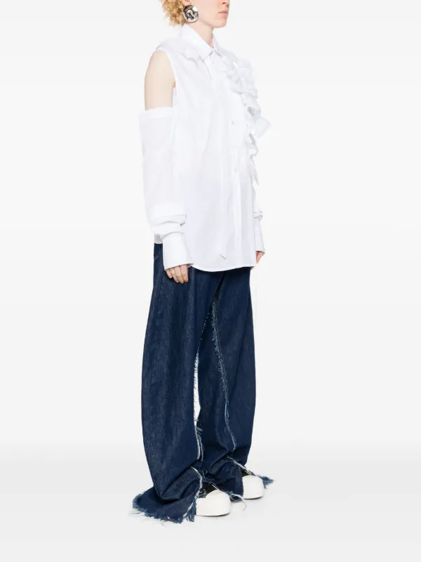 Haut Kimono Faith Connexion Blanc Taille S - Volants, Léger, En Coton Et Viscose