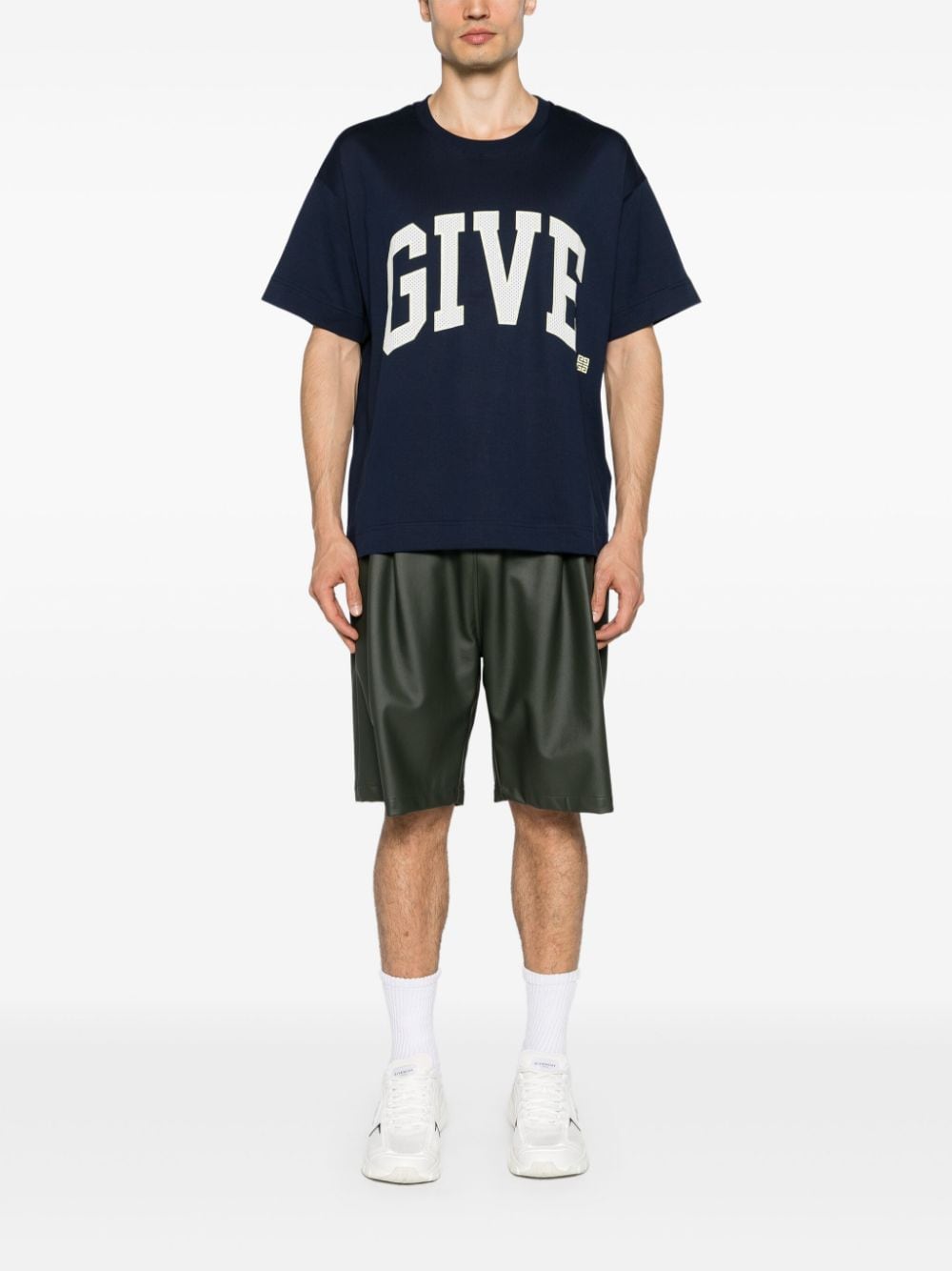 Givenchy logo-embroidered cotton T-shirt - Blauw